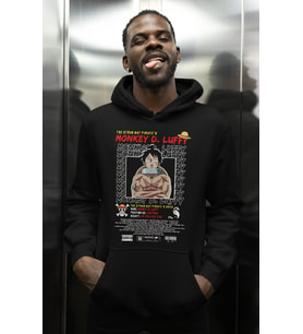Monkey D. Luffy Baskılı Unisex Oversize One Piece Anime Karakter Hoodie