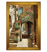 Manzara Temalı Kanvas Tablo 80 x 110 cm Gold Çerçeve