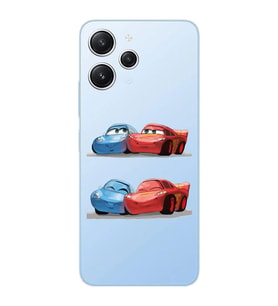 Xiaomi Redmi 12 Uyumlu Uyumlu Mcqueen ve Sally Tasarımlı Şeffaf Telefon Kılıfı