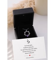 Işıklı Kutulu Gümüş Kalp Taşlı Sarmaşık Kolye - 925 Ayar Gümüş Kolye