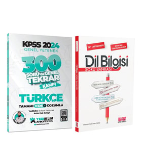 Yediiklim 2024 KPSS Türkçe 300 Soruda Tekrar Kampı ve AKM Dil Bilgisi Soru Bankası Seti 2 Kitap