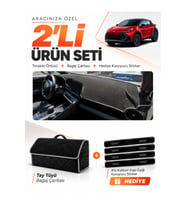 e-biz TOYOTA CHR HEAD UP DİSPLAY YOK (2024-2026) Uyumlu Torpido + Tay Tüyü Çanta - Siyah-Gri - TO028