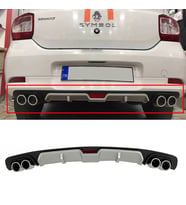 Renault Symbol 3 Gri Difüzör 4 Krom Egzoz Görünümlü Difizör Arka Ek Body Kit 2013-2020