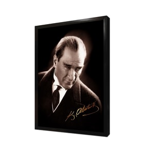İmzalı Atatürk Çerçeveli Mdf Tablo