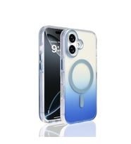 iPhone 17 Kılıf M-safe Şarj Özellikli Transparan Renk Geçişli Zore Kılıf (Mavi)