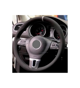Vw Transporter T5 Uyumlu Dikmeli Direksiyon Kılıfı Alkantara Gri Yüzüklü