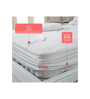 Çift Kişilik Jumbo Boy Fitted Lastikli Sıvı Geçirmez Alez 200x200 (Beyaz)