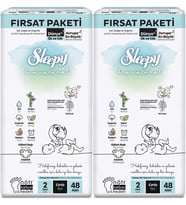 Sleepy Bebek Bezi Bio Natural Beden:2 (3-6KG) Mini 96 Adet Ekonomik Fırsat Pk