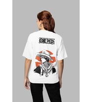 One Piece Baskılı Unisex Oversize Anime Karakter Tişört