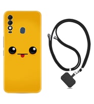 Tecno Spark 8T Kılıf Resimli Boyun Askılı İpli Desenli Silikon Series Yellow Sweet 1817