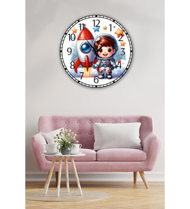 bilge Tasarım Çocuk Odası Duvar Saati 30 x 30 CM (Çok Renkli)