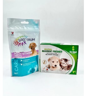 Köpekler için Diş Sağlığı tableti + Multivitamin tabletleri (Karışık)