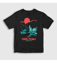 Presmono Unisex Çocuk Siyah Welcome To Twin Peaks T-Shirt 494051tt