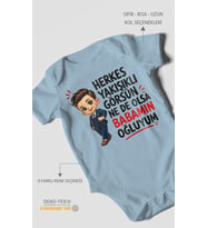 Babaya Özel Kısa Kollu Bebek Body %100 Pamuk