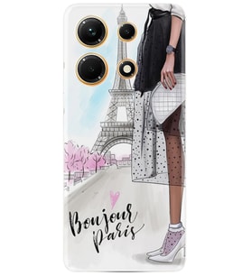 Infınix Note 30 Kılıf Resimli Desenli Baskılı Silikon Bonjour Paris 1419
