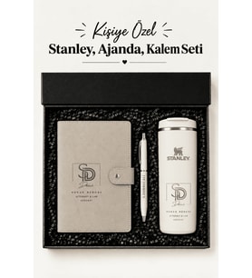 Kişiye Özel Hediye Seti Victoria's Journals 2027 Ajanda & Stanley Fliptop Mug Premium Hediye Seti