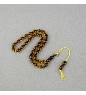 Omari Ateş Kehribar Beyzi Kesim Oturtma İmameli Sistemli 8.5x11mm Tesbih