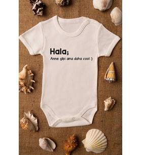 Hala Anne Gibi Ama Daha Cool Baskılı Ekru Çıtçıtlı