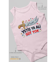 Yetiş ya ali! Süt yok. Sıfır Kollu Bebek Zıbını %100 Pamuk