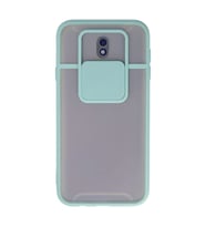 Samsung Galaxy J7 Pro / J730 Kılıf Palm Buzlu Kamera Sürgülü Silikon - Turkuaz
