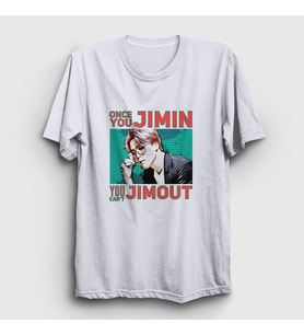 Presmono Unisex Beyaz Jimout K Pop Jimin Bts T-Shirt 272203tt