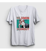 Presmono Unisex Beyaz Jimout K Pop Jimin Bts T-Shirt 272203tt