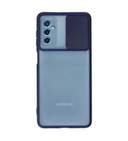 Samsung Galaxy M52 5g Kılıf Palm Buzlu Kamera Sürgülü Silikon - Lacivert