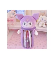 Kawaii Sanrio peluş kalem kutusu  Kuromi peluş şirin kalemlik mor kalem kutu