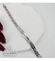 Rodyum Zirkon Taşlı Pirinç Bileklikler 19,5 Cm - Kbl0070