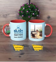 Bilişim Teknolojileri Öğretmeni Kupa Bardak Turuncu Fotoğraflı Öğretmenler Günü Hediyesi