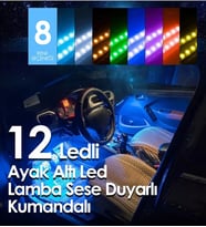 Araç Içi Ayak Altı Müziğe Ve Sese Duyarlı Rgb Renkli Kumandalı Led