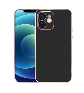 iPhone 12 Kılıf Zore Viyana Yüzeyi Buzlu Transparan Tasarım Kılıf (Siyah)