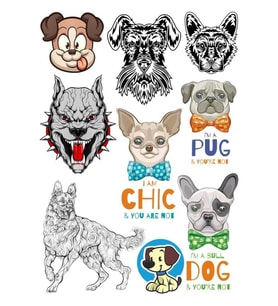 Köpek Pitbull Sticke Set-1 9 Parça Telefon, Tablet, Defter, Laptop Sticker