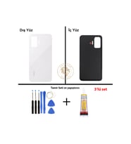 Poco F7 Beyaz Arka Pil Kapağı Batarya Kapağı Lazer Kesim Back Cover