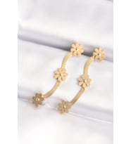 316L Çelik Gold Renk İtalyan Zincir Papatya Küpe - TJ-BKP8801