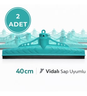 Mulpex Çekpas 40 cm 2 Adet Vidalı Sap Uyumlu  Yersil Çekçek Yer Çekçeği  Zemin Temizlik Aparatı