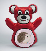 BK Gift Sevimli Kirpi Tasarımlı Kırmızı Ayıcık Yastık-1