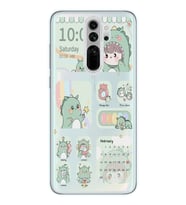 Redmi Note 8 Pro Uyumlu Tatlı Dinozor Kawaii Tasarımlı Şeffaf Telefon Kılıfı