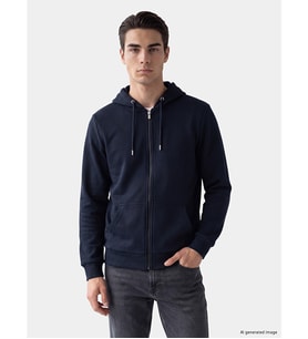 LCWAIKIKI Classic Lacivert Kapüşonlu Erkek Fermuarlı Sweatshirt