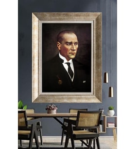 Gümüş Çerçeveli Atatürk Tablo za289