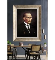 Gümüş Çerçeveli Atatürk Tablo za289
