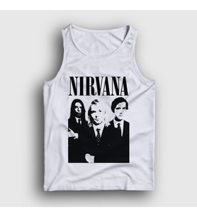 Presmono Unisex Beyaz Band Nirvana Atlet 98942tt
