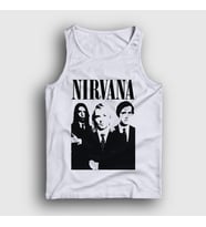 Presmono Unisex Beyaz Band Nirvana Atlet 98942tt