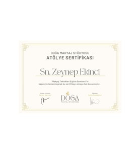 Altın ve Bej Estetik Şık Atölye Sertifikası