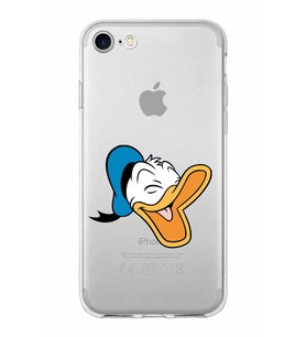 Apple iPhone SE 2020 Uyumlu Kapak Donald Duck Tasarımlı Şeffaf Silikon Kılıf