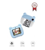Dijital Fotoğraf Makinesi Çocuk Termal Resim Kağıt Baskılı Yazıcı Kamera Makinesi CMR14 Mavi