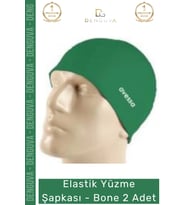 Özel Üretim Su Geçirmez Silikon Yüzücü Havuz Ve Deniz Bonesi Elastik Yüzme Şapkası 2'li Set