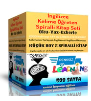 İngilizce Kelime Öğreten Kitap Seti  (Küçük BOY 5 Spiralli Kitap) - Renksiz