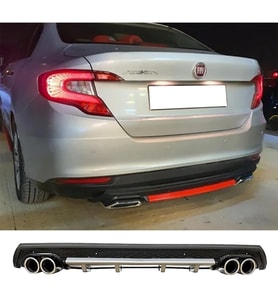 Fiat Egea Sedan Gri Difüzör Çiftli Yuvarlak Egzoz Görünümlü D Tip Difizör