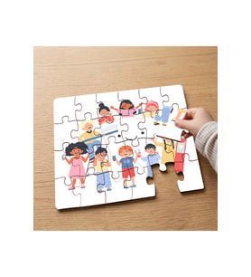 Diş Fırçalayan Mutlu Çocuklar Tasarımlı 24 Parça Ahşap Çocuk Puzzle MPK0583